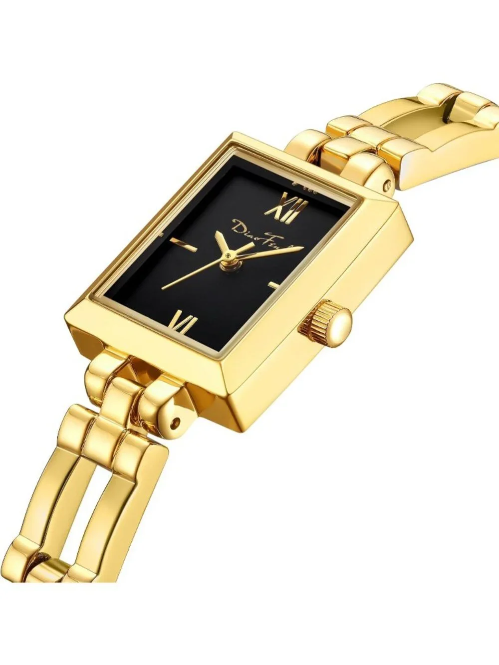 Women's Gold-Silver Small Dainty Vintage Stainless Steel Band Quartz Wrist Watch